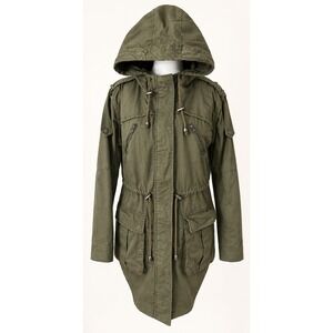 ASOS Utility Parka Jacket 100% Cotton 6 Olive Green Excellent Military Outdor